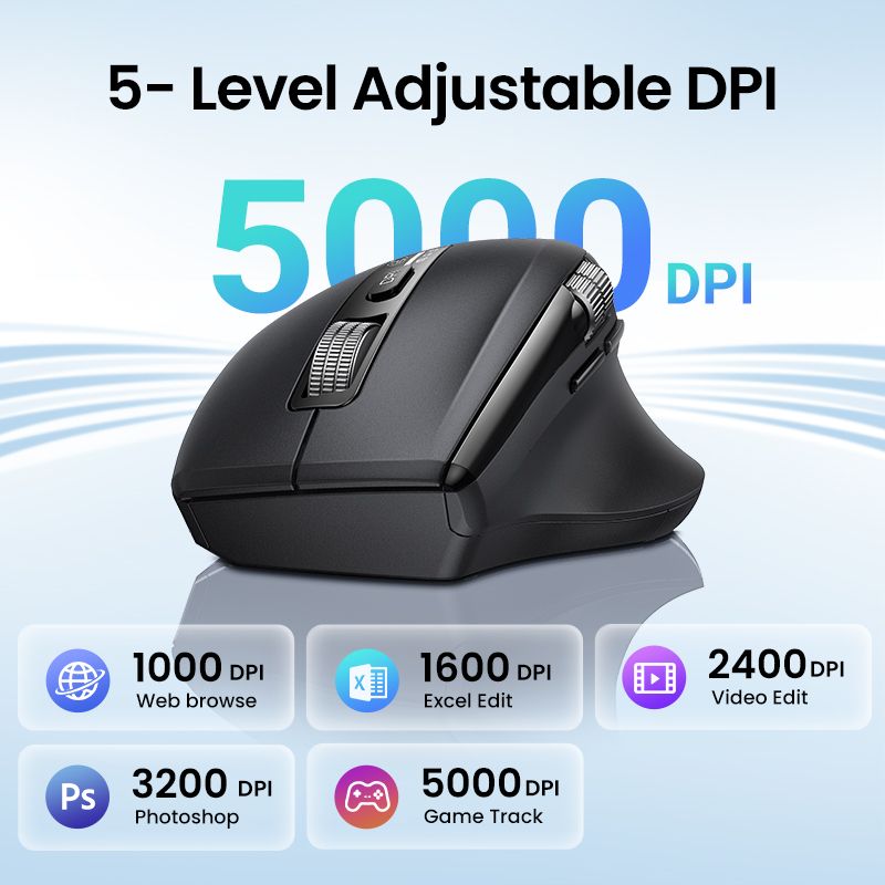 Маніпулятор миша бездротова UGREEN M751 Multi-mode Wireless Mouse Black