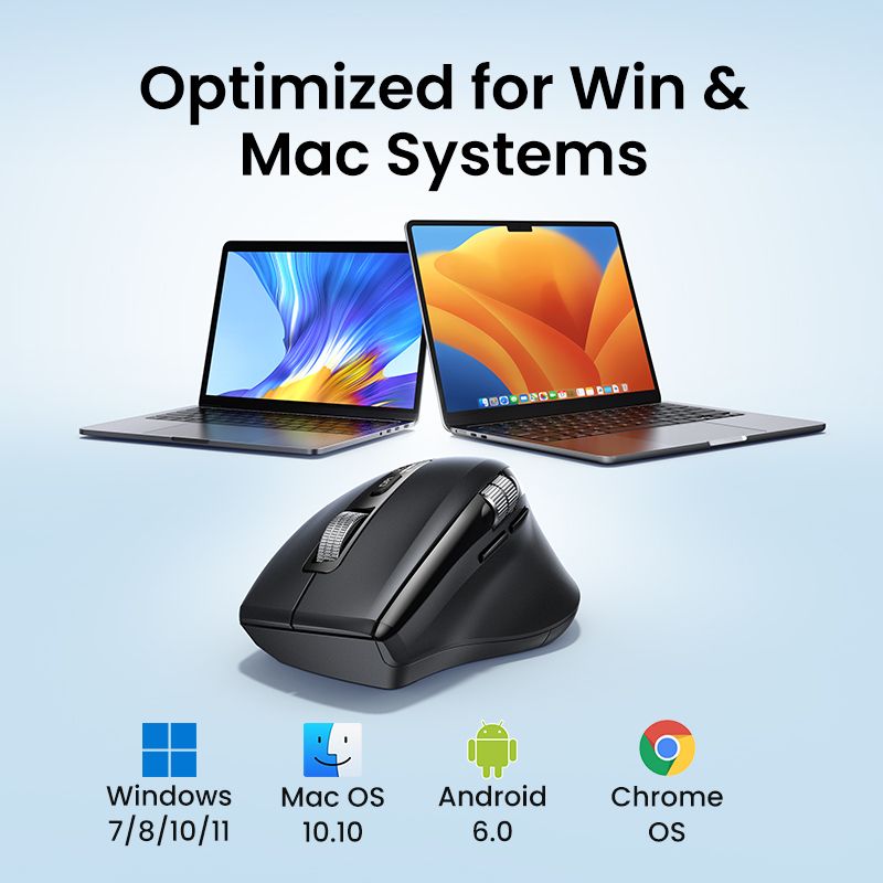 Маніпулятор миша бездротова UGREEN M751 Multi-mode Wireless Mouse Black