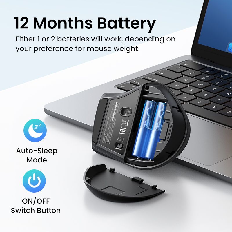 Маніпулятор миша бездротова UGREEN M751 Multi-mode Wireless Mouse Black