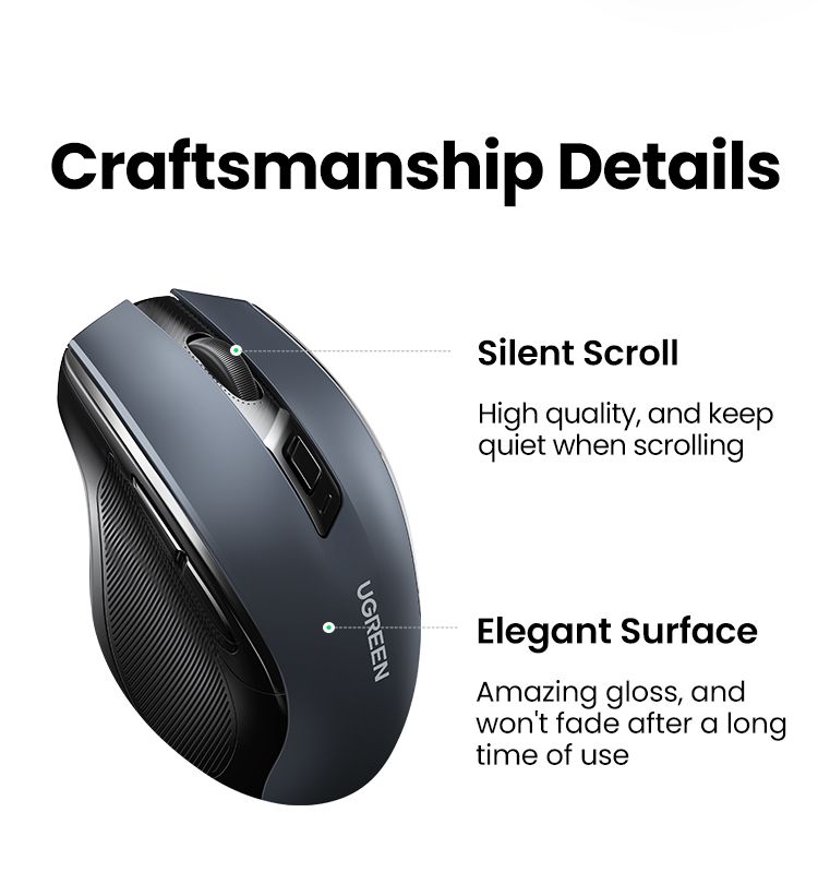 Маніпулятор миша бездротова UGREEN MU006 Ergonomic Wireless Mouse Red