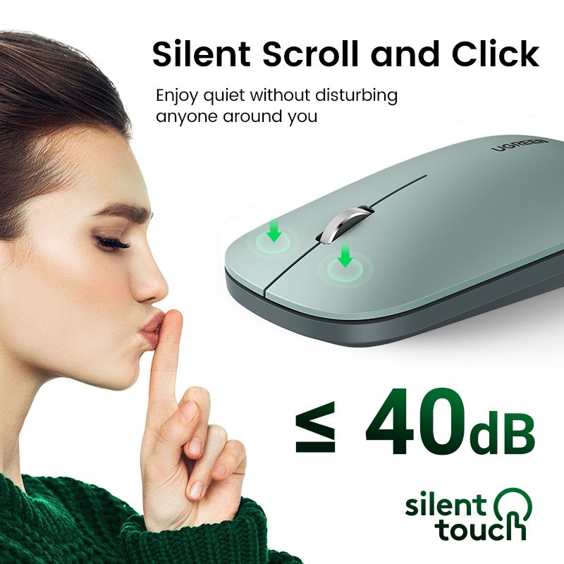 Маніпулятор миша бездротова UGREEN MU001 Portable Wireless Mouse Green