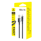 Кабель Baseus New Braided Fast Charging Cable USB-A to USB-C 100W/7.5W 1m Cosmic Black