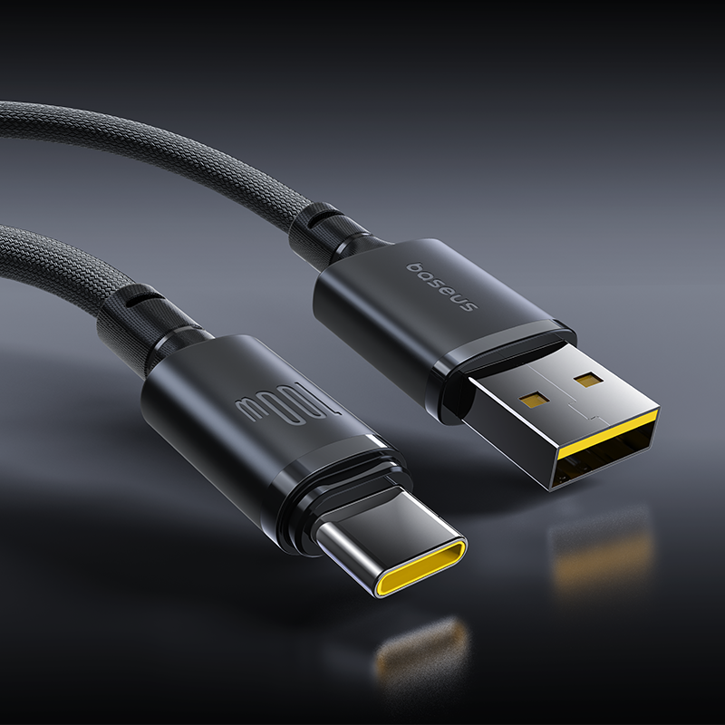 Кабель Baseus New Braided Fast Charging Cable USB-A to USB-C 100W/7.5W 1m Cosmic Black
