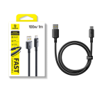 Кабель Baseus New Braided Fast Charging Cable USB-A to USB-C 100W/7.5W 1m Cosmic Black