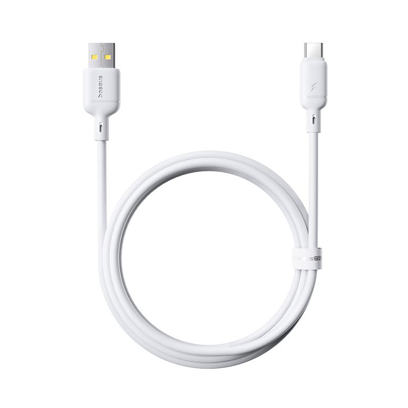 Кабель Baseus Silky Fast Charging Data Cable USB-A to USB-C 3A 2m Moon White