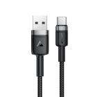 Кабель ACEFAST C22-04, USB to Type-C, 3A, 1.2m, Nylon Braid, Aluminum Alloy + TPE connectors, Black