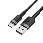 Кабель ACEFAST C22-04, USB to Type-C, 3A, 1.2m, Nylon Braid, Aluminum Alloy + TPE connectors, Black
