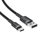 Кабель ACEFAST C22-04, USB to Type-C, 3A, 1.2m, Nylon Braid, Aluminum Alloy + TPE connectors, Black