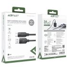 Кабель ACEFAST C16-04, USB to Type-C, 3A, 1.2m ,TPE, TPU connectors, Black