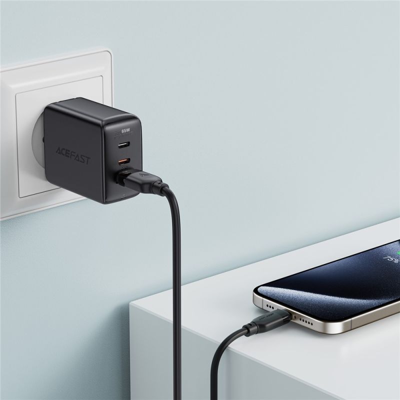 Кабель ACEFAST C16-04, USB to Type-C, 3A, 1.2m ,TPE, TPU connectors, Black