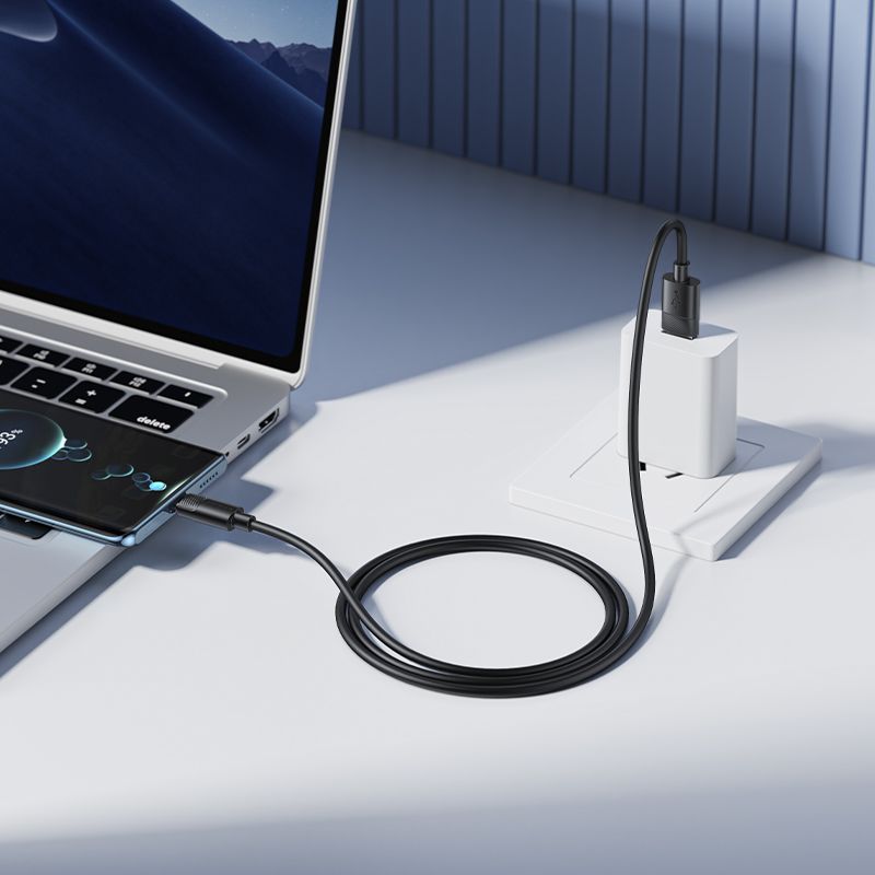 Кабель BOROFONE BX123 Leya silicone charging data cable Type-C Black