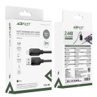 Кабель ACEFAST C16-06, USB to iP, 2.4A, 2m, TPE, TPU connectors, Black