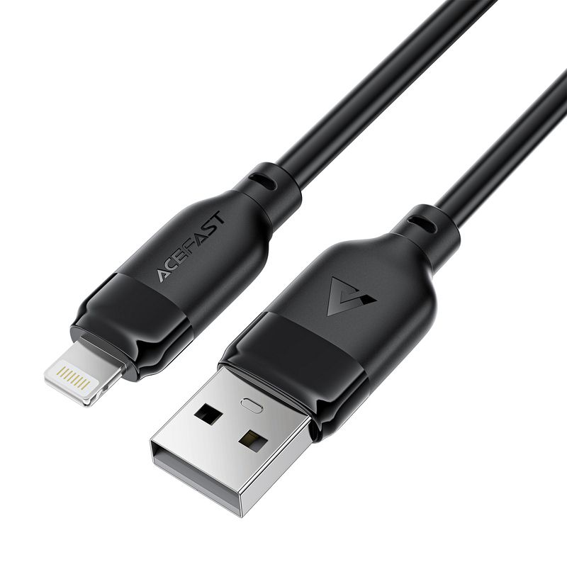Кабель ACEFAST C16-06, USB to iP, 2.4A, 2m, TPE, TPU connectors, Black