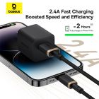 Кабель Baseus Dura Series Fast Charging Cable USB to iP 2.4A 1m Gold+Black