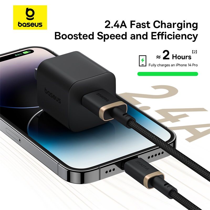 Кабель Baseus Dura Series Fast Charging Cable USB to iP 2.4A 1m Gold+Black