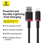 Кабель Baseus Dura Series Fast Charging Cable USB to iP 2.4A 1m Red+Black