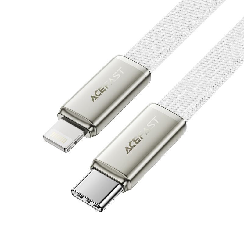 Кабель ACEFAST C24-01, USB to iP, 30W, 1.2m, Braided wire, Zinc alloy + TPE connectors, White