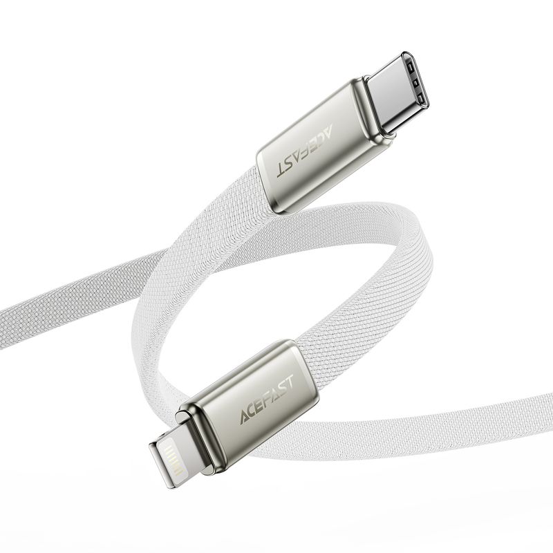 Кабель ACEFAST C24-01, USB to iP, 30W, 1.2m, Braided wire, Zinc alloy + TPE connectors, White