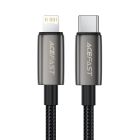 Кабель ACEFAST C23-01, USB to iP, 30W,1.2m, Nylon, Zinc alloy + TPE connectors, Black
