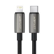 Кабель ACEFAST C23-01, USB to iP, 30W,1.2m, Nylon, Zinc alloy + TPE connectors, Black