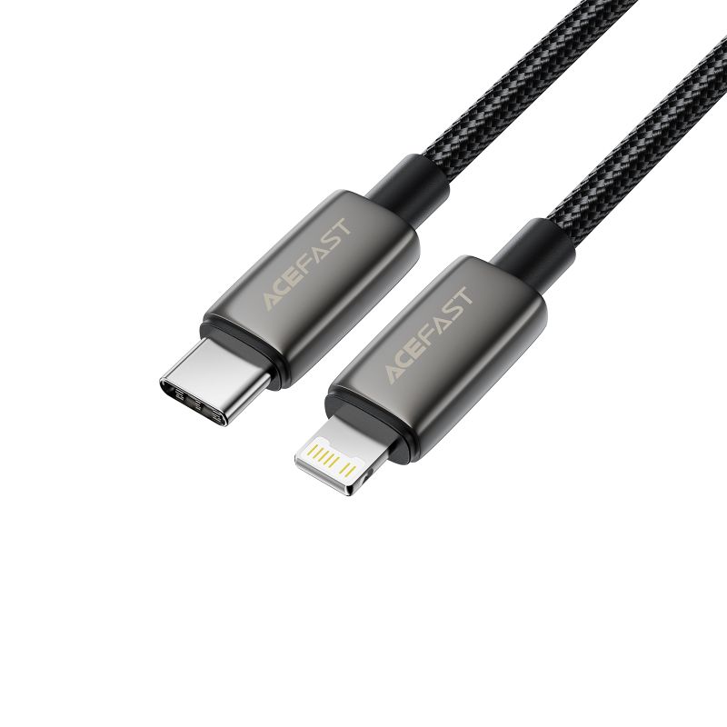 Кабель ACEFAST C23-01, USB to iP, 30W,1.2m, Nylon, Zinc alloy + TPE connectors, Black