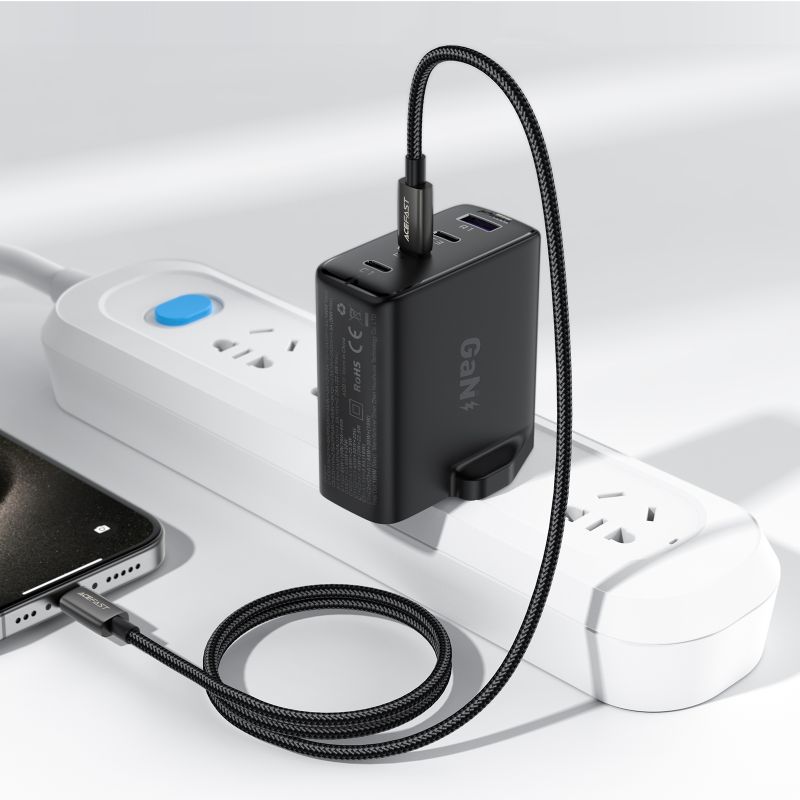 Кабель ACEFAST C23-01, USB to iP, 30W,1.2m, Nylon, Zinc alloy + TPE connectors, Black