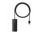 USB-хаб Baseus Lite Series 4-Port USB-A HUB Adapter (USB-A to USB 3.0*4 ) 1m Black