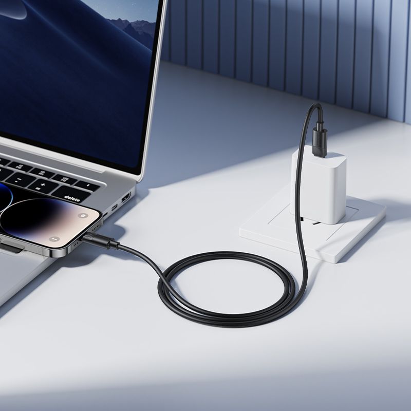 Кабель BOROFONE BX123 Leya PD30W silicone charging data cable iP Black