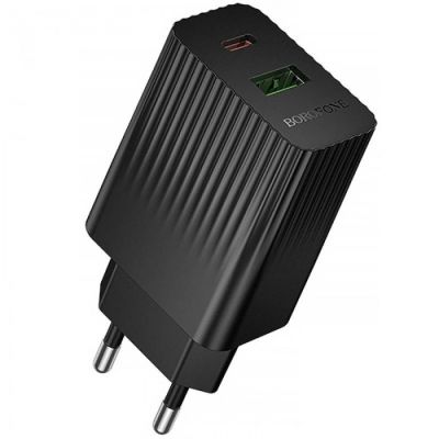 Мережевий зарядний пристрій BOROFONE BAS76A Source PD30W+QC3.0 charger Black