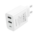 Мережевий зарядний пристрій BOROFONE BA105A Stellar three-port charger White