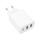 Мережевий зарядний пристрій BOROFONE BA105A Stellar three-port charger White