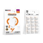 Мережевий зарядний пристрій BOROFONE BAS76A Source PD30W+QC3.0 charger set(C to iP) White