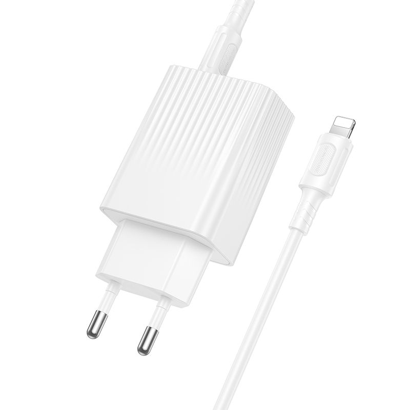 Мережевий зарядний пристрій BOROFONE BAS76A Source PD30W+QC3.0 charger set(C to iP) White