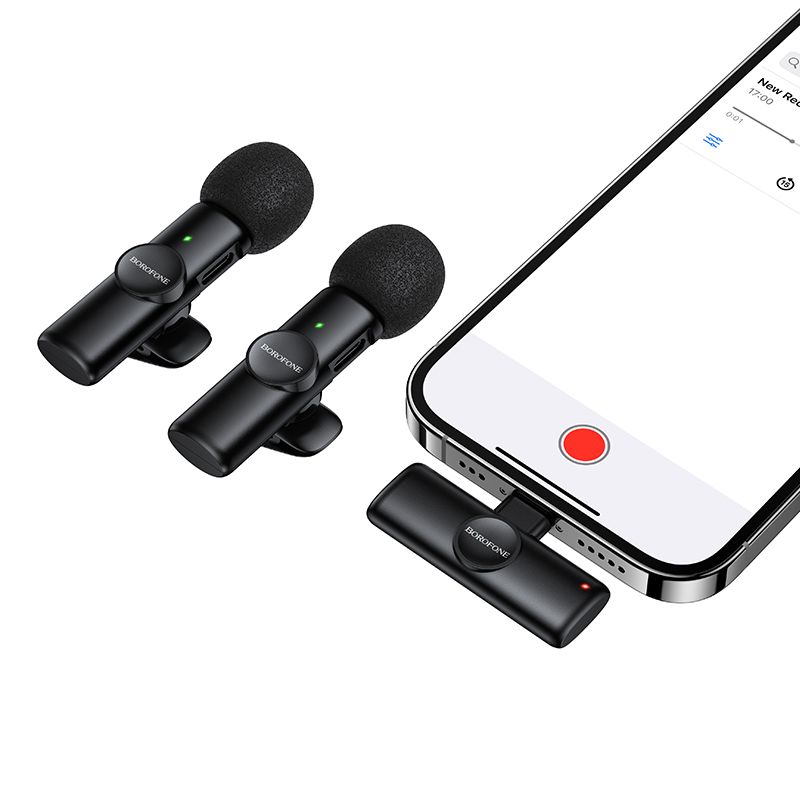 Бездротова мікрофонна система BOROFONE BFK16A Winner dual-mic (Lightning) Black