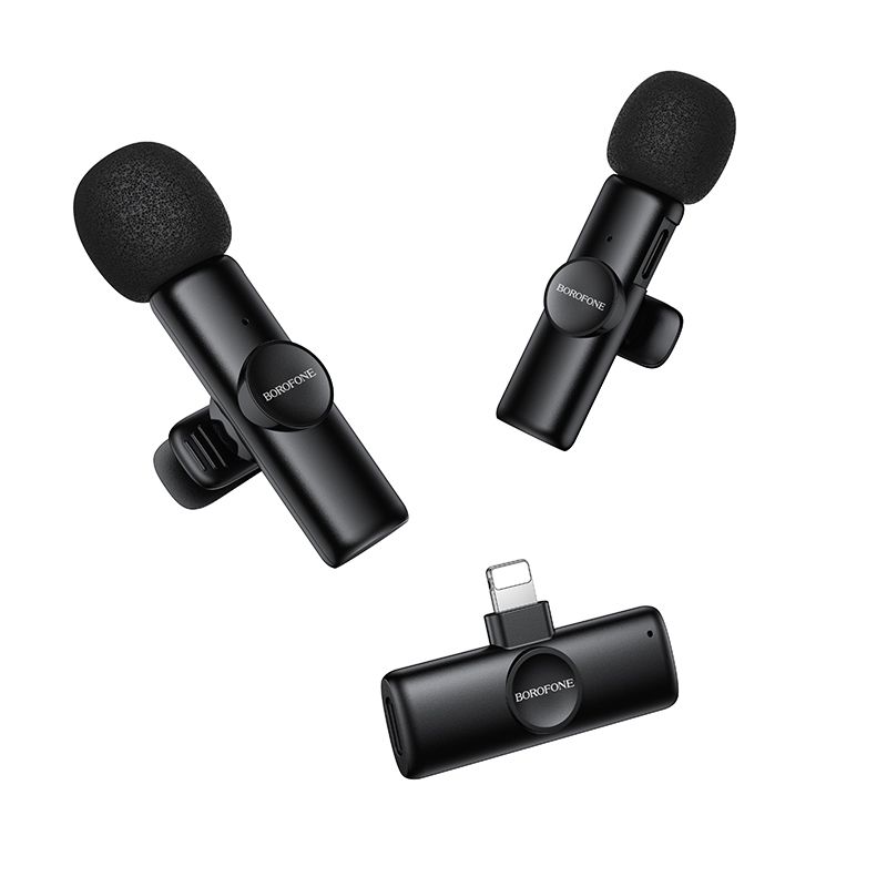 Бездротова мікрофонна система BOROFONE BFK16A Winner dual-mic (Lightning) Black