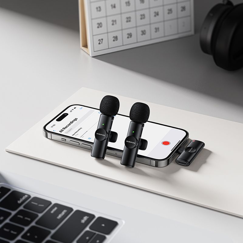Бездротова мікрофонна система BOROFONE BFK16A Winner dual-mic (Lightning) Black