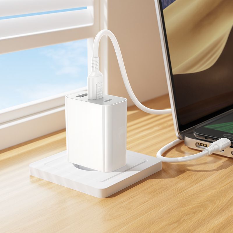 Мережевий зарядний пристрій з кабелем BOROFONE BA105A Stellar three-port charger set (Micro) (EU) White
