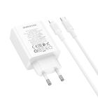 Мережевий зарядний пристрій з кабелем BOROFONE BA106A Stellar PD20W+QC3.0 charger set (C to iP) (EU) White