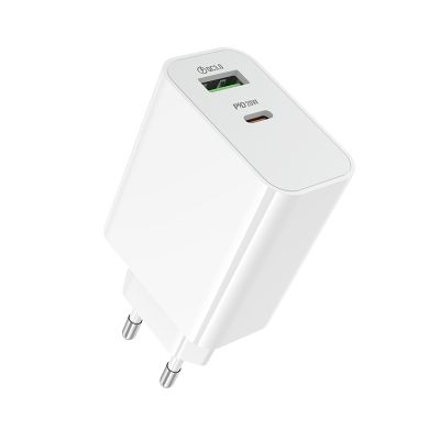 Мережевий зарядний пристрій BOROFONE BA106A Stellar PD20W+QC3.0 charger (EU) White