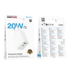 Мережевий зарядний пристрій BOROFONE BA106A Stellar PD20W+QC3.0 charger (EU) White