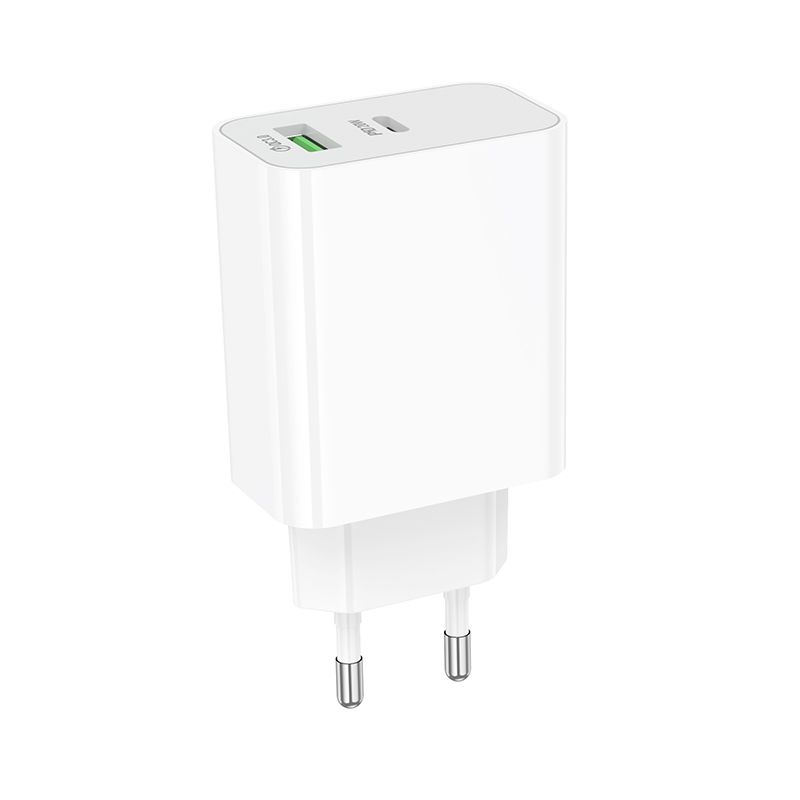 Мережевий зарядний пристрій BOROFONE BA106A Stellar PD20W+QC3.0 charger (EU) White