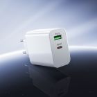 Мережевий зарядний пристрій BOROFONE BA106A Stellar PD20W+QC3.0 charger (EU) White