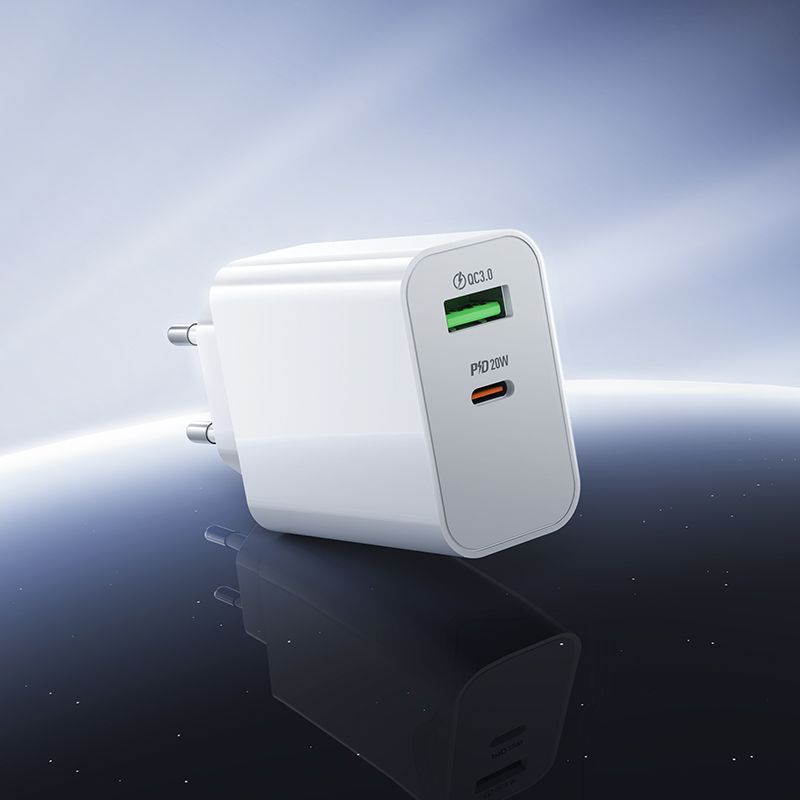 Мережевий зарядний пристрій BOROFONE BA106A Stellar PD20W+QC3.0 charger (EU) White