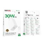 Мережевий зарядний пристрій BOROFONE BA107A Stellar single port PD30W charger set (C to iP) (EU) White
