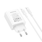 Мережевий зарядний пристрій BOROFONE BA107A Stellar single port PD30W charger set (C to iP) (EU) White