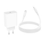 Мережевий зарядний пристрій BOROFONE BA107A Stellar single port PD30W charger set (C to iP) (EU) White