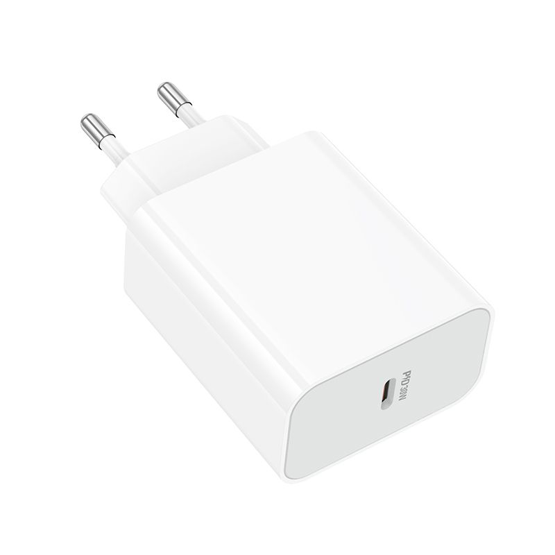 Мережевий зарядний пристрій BOROFONE BA107A Stellar single port PD30W charger (EU) White