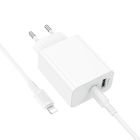 Мережевий зарядний пристрій BOROFONE BA108A Stellar PD30W+QC3.0 charger set (C to iP) (EU) White