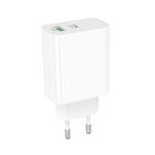 Мережевий зарядний пристрій BOROFONE BA108A Stellar PD30W+QC3.0 charger (EU) White