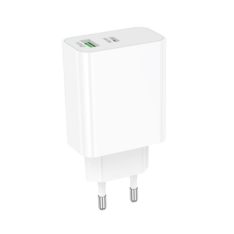Мережевий зарядний пристрій BOROFONE BA108A Stellar PD30W+QC3.0 charger (EU) White